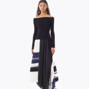 3.1 Phillip Lim Pleated-Dress-With-Rb-Knit-Top